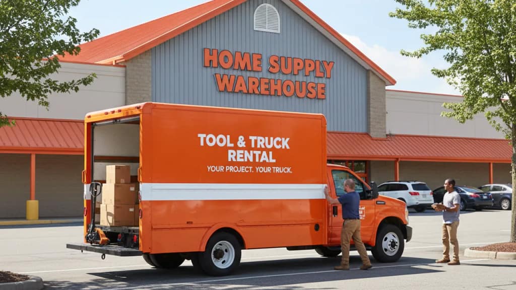 home depot delivery & pickup Home Depot truck ready for delivery and curbside pickup services
