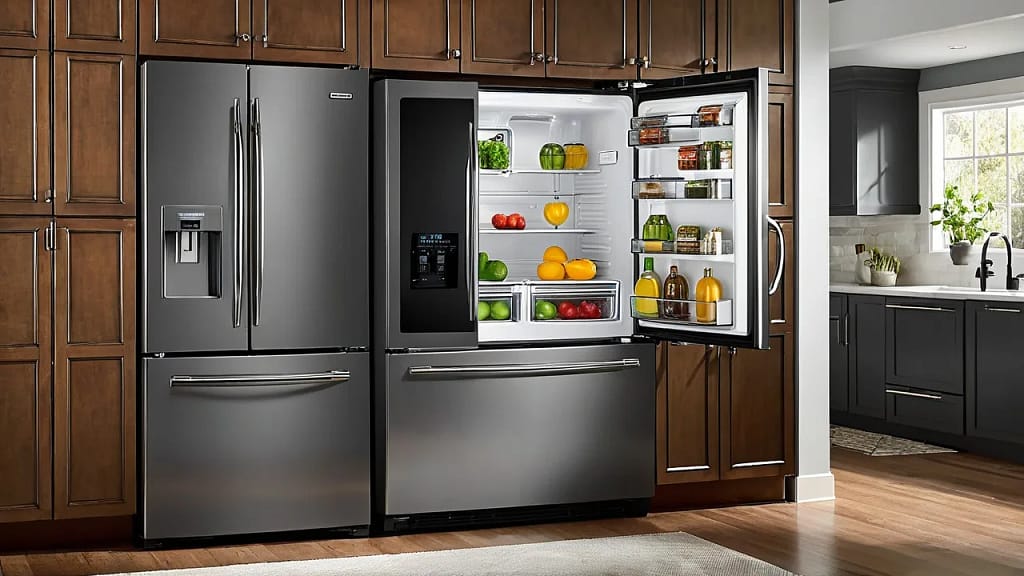 Step-by-step counter depth fridge installation in a contemporary kitchen with stainless steel finish