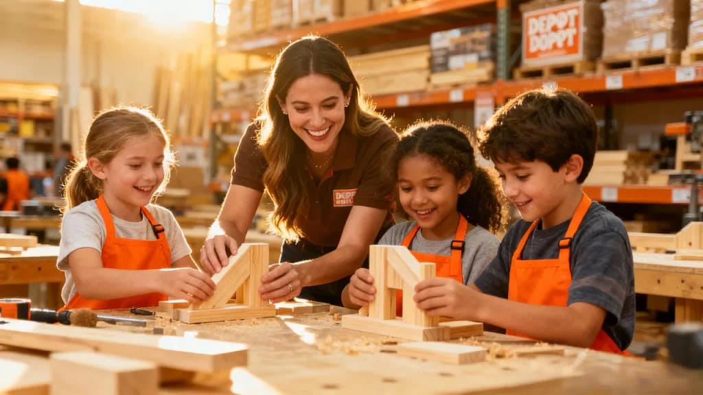 Home Depot Near Me in Corpus Christi Central Nueces County kids workshop with children and parent