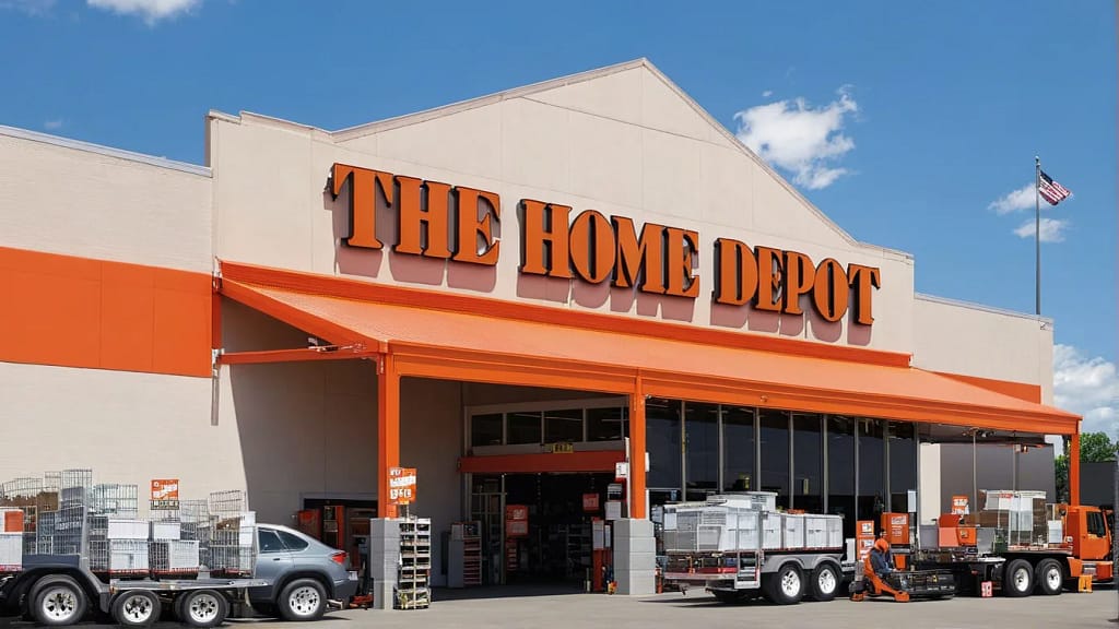 Home Depot Near Me in Sacramento – Your Local Hardware and Tool Store Front entrance of Home Depot near me in Sacramento with orange sign and customer parking