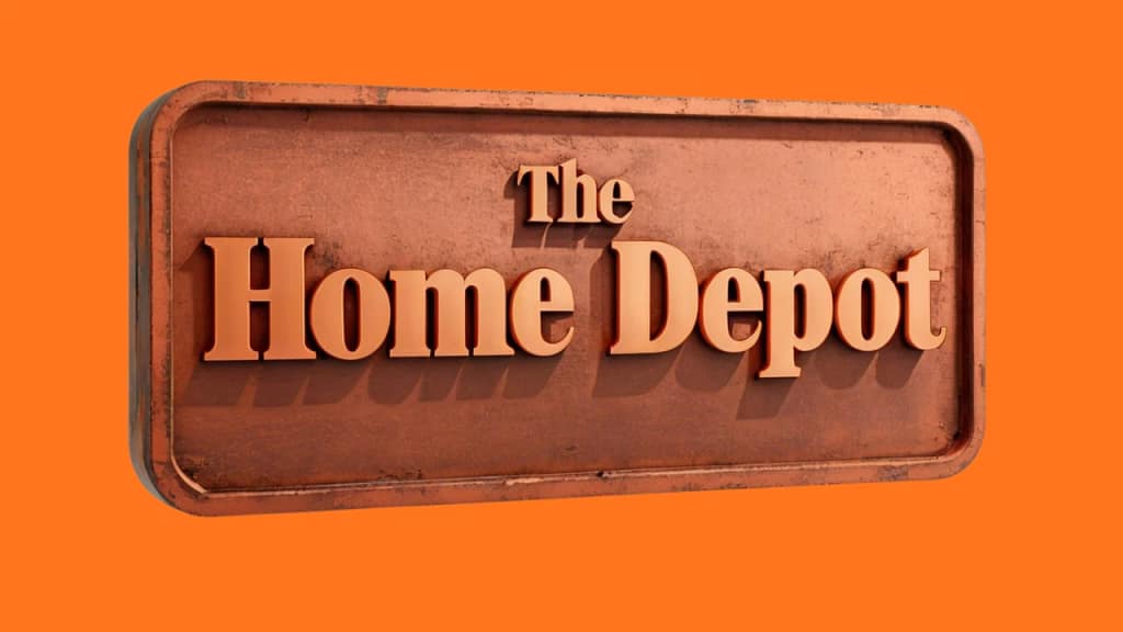 Brown sign showing The Home Depot logo for the Home Depot near me in North Central