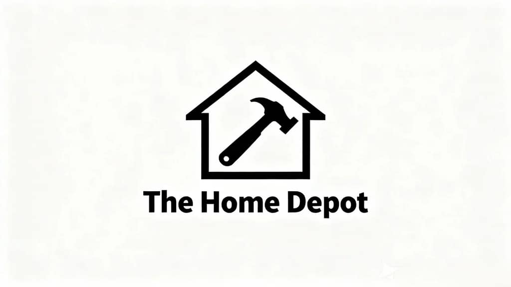 Home Depot near me in Uptown logo with simple black house and hammer icon
