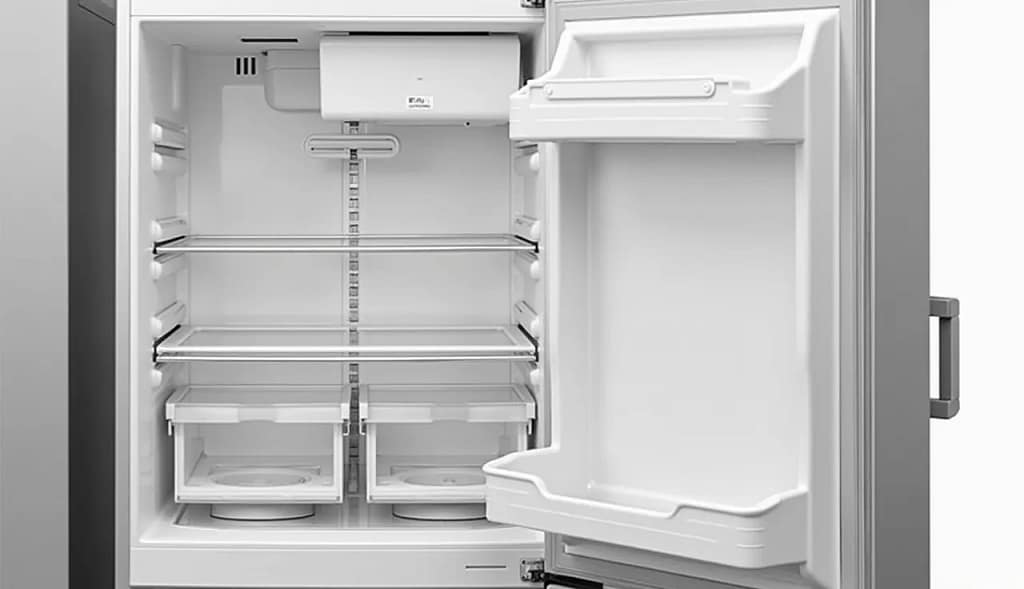 Clean refrigerator interior during maintenance check to ensure better cooling and hygiene