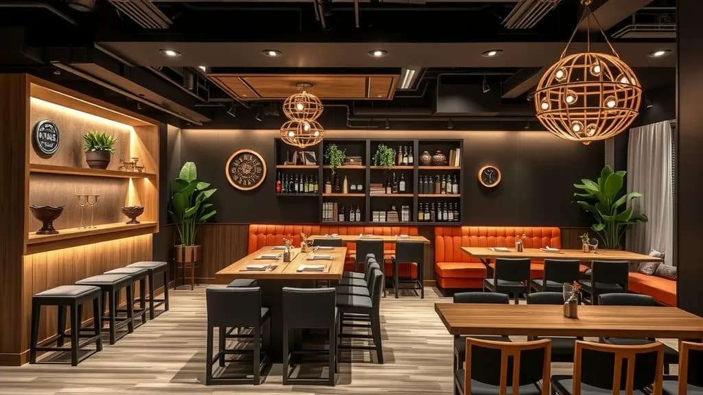 Home Depot Military Discount Save More on Home Improvement Stylish modern lounge with warm lighting, wood accents, and comfortable seating, representing Home Depot Military Discount savings for veterans and active service members.